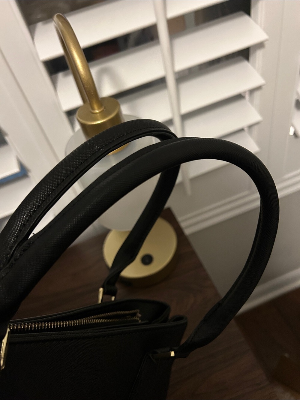 Michael Kors Black Saffiano Leather Satchel with Gold Hardware - Picture 6 of 14